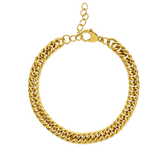 Raw Edge Men's Chain Bracelet Gold