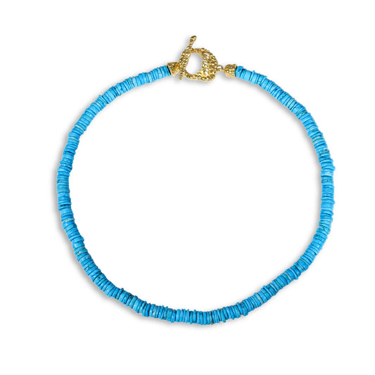 Turquoise Burst Men's Necklace in 92.5 Sterling Silver