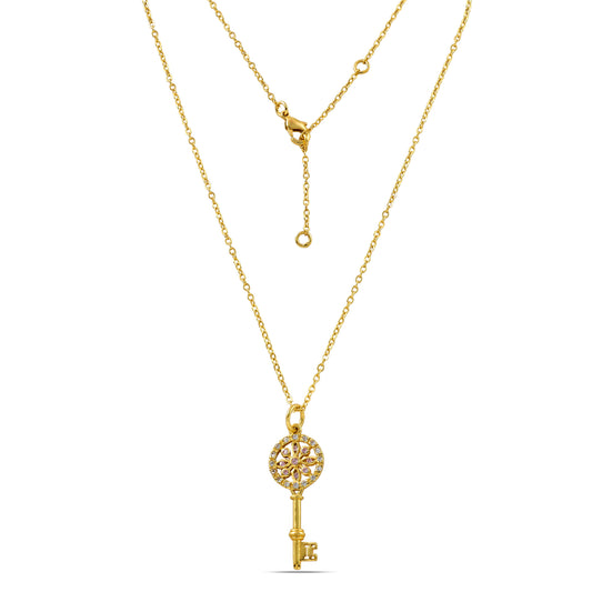 Key Pendant Necklace in 92.5 Sterling Silver