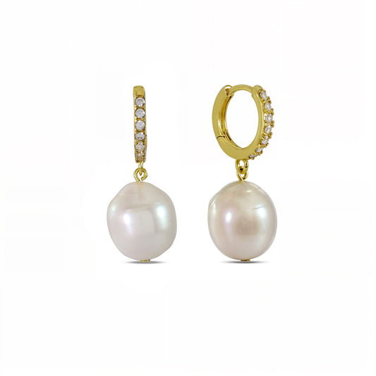 Moonpearl 92.5 Sterling Silver Hoops