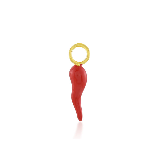 Red Enamel Chili Pepper Charm (Water Resistance Premium Plating)