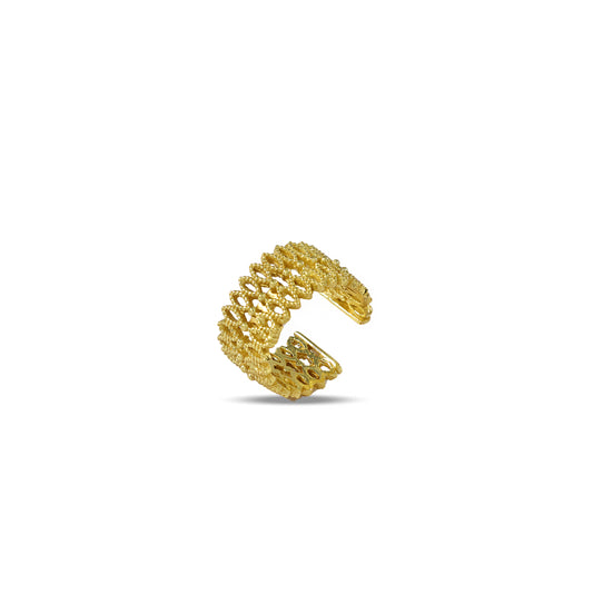 Golden Lattice Ear Cuff ( Single Piece )