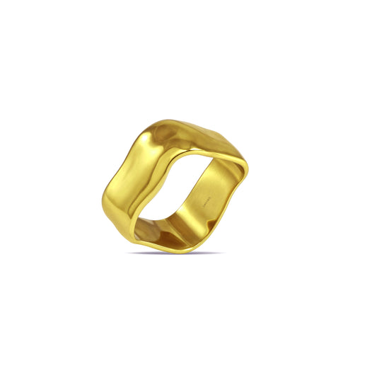 Sculpted Wave Men's Ring