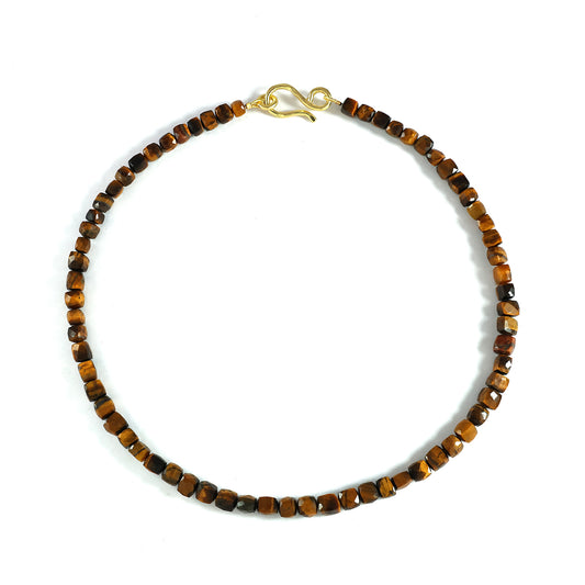 Earth Rhythm Tiger’s Eye Necklace (Unisex) - Sterling Silver