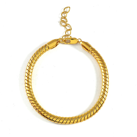 Molten Gold Snake Chain Men's Bracelet in 92.5 Sterling Silver