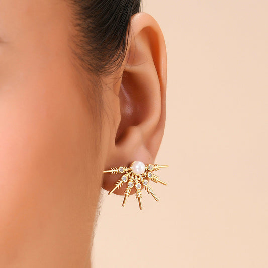 Luminescent Pearl Star Studs