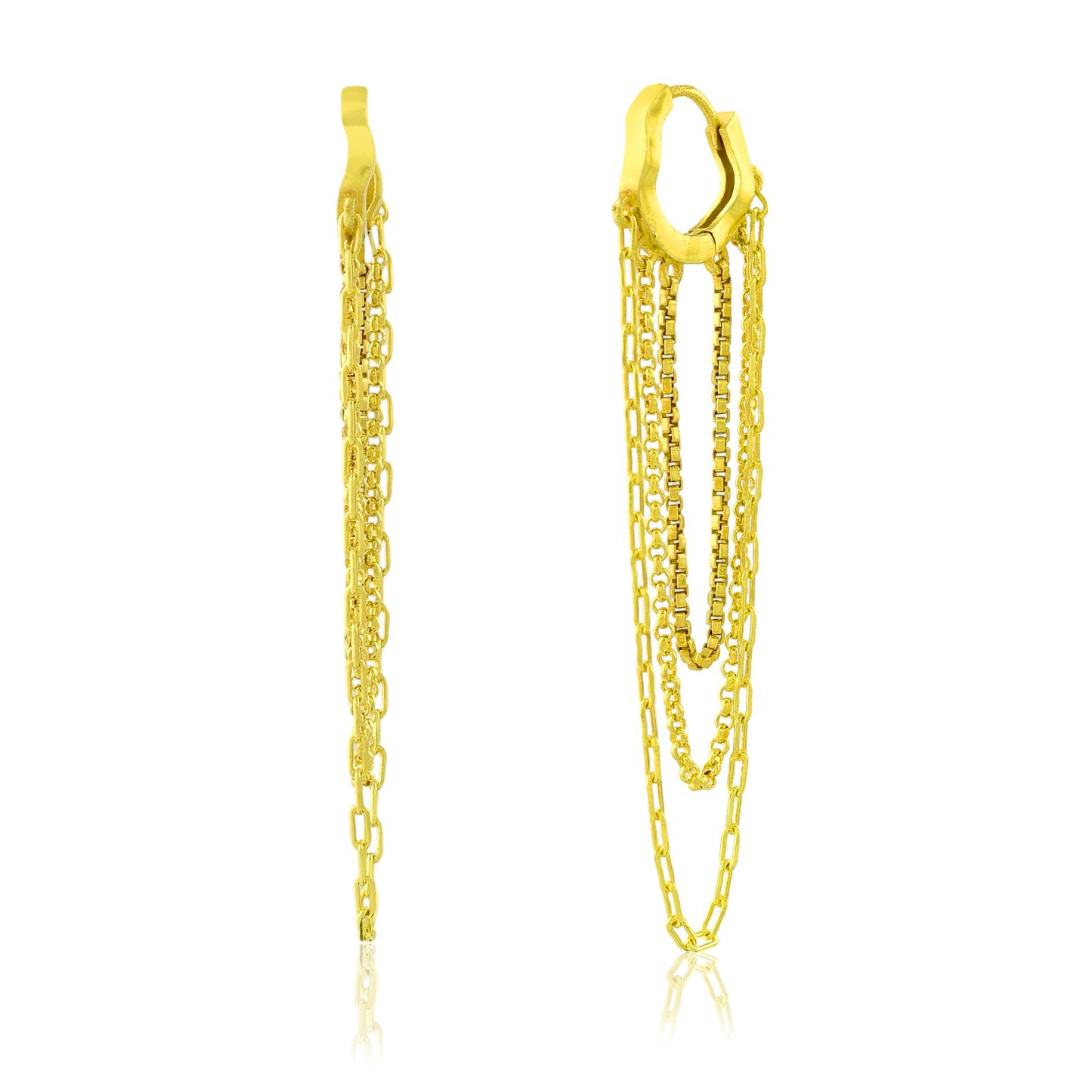 Chain Embrace Huggies in 92.5 Sterling Silver