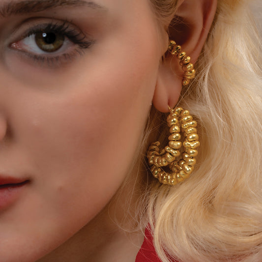 Molten Amorphous Bead Ear Cuff Large ( Single Piece )