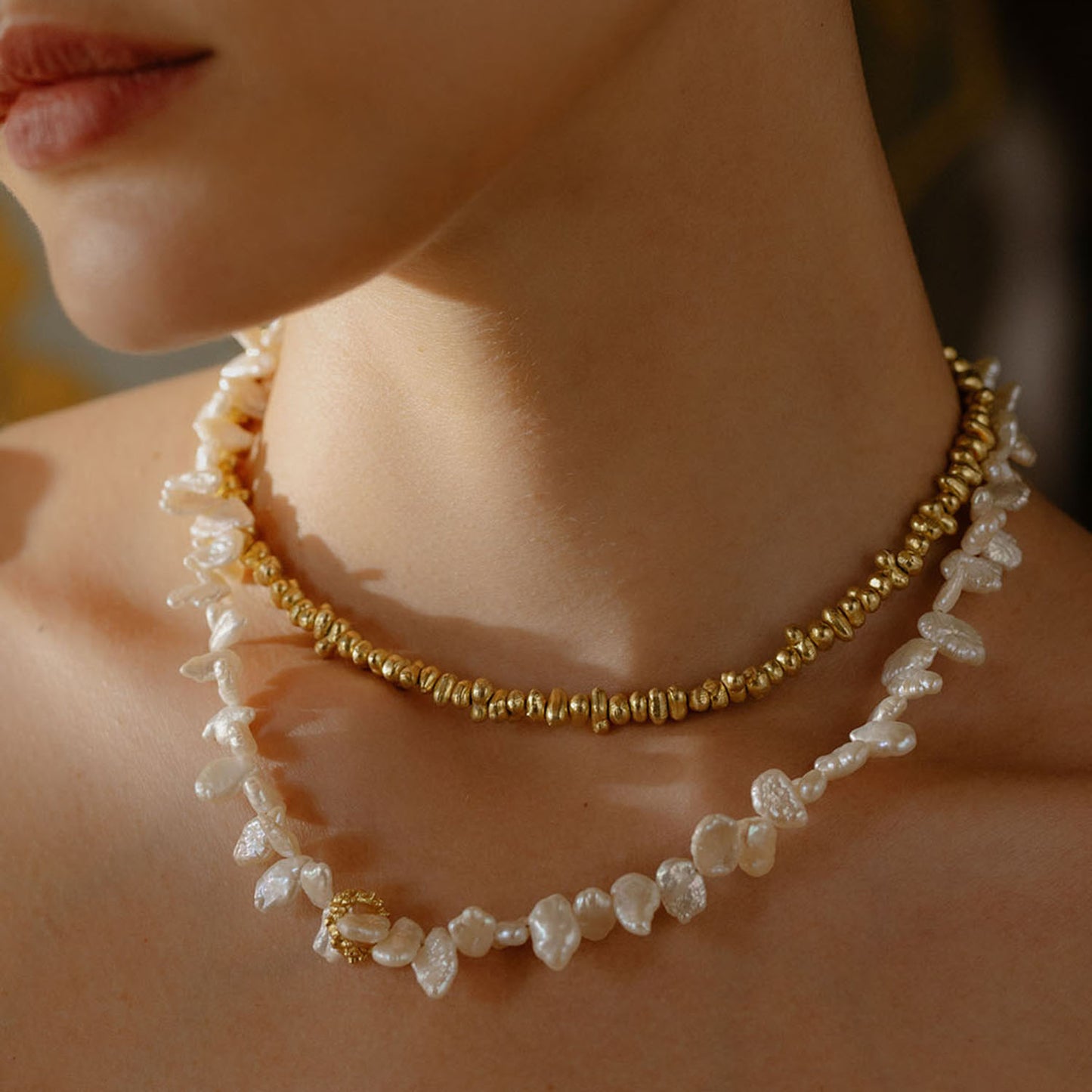 Molten Amorphous Bead Necklace