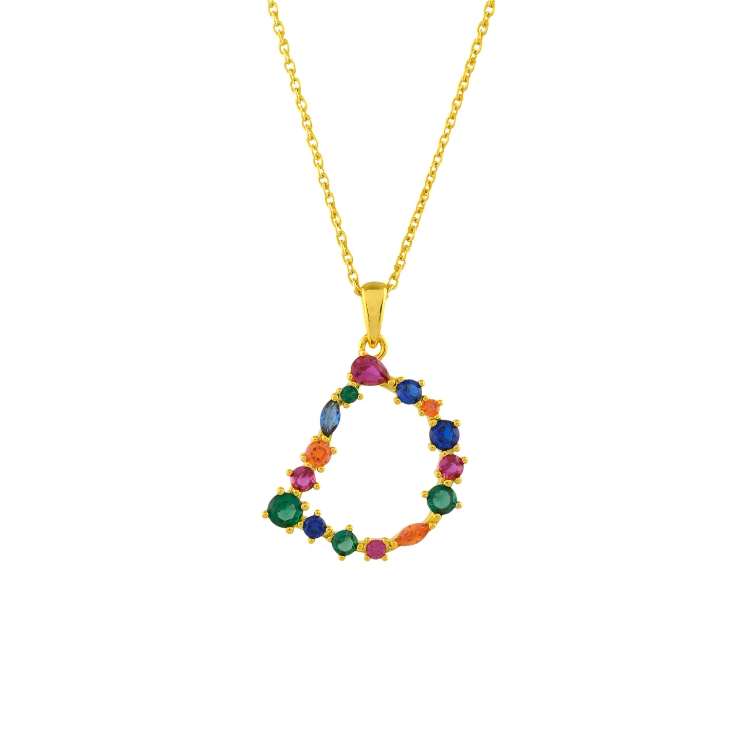 Multistone Alphabet Necklace