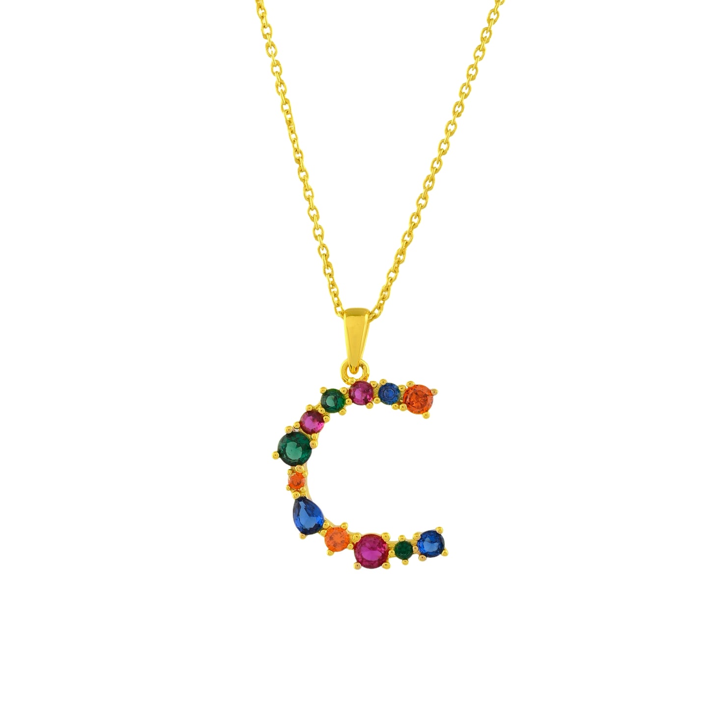 Multistone Alphabet Necklace