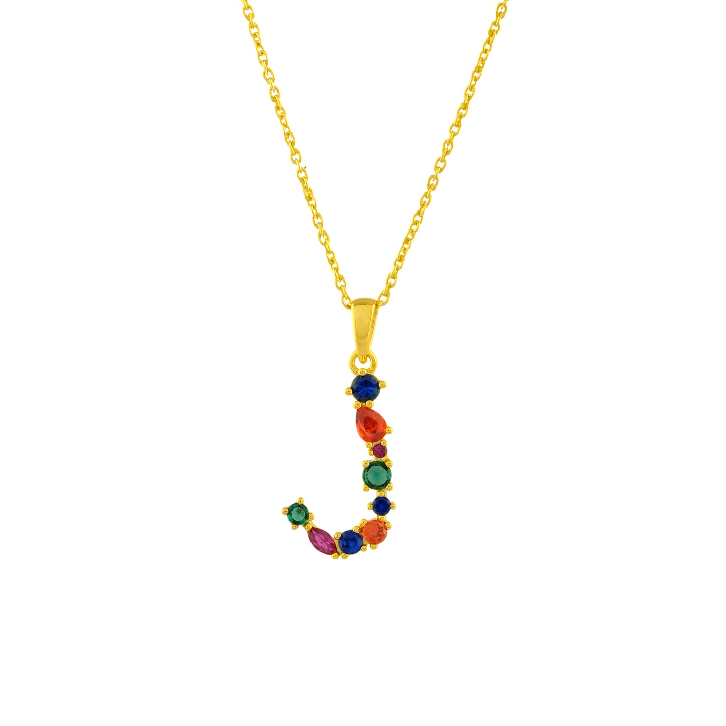 Multistone Alphabet Necklace