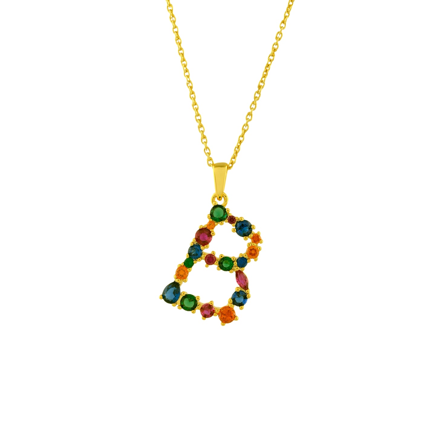 Multistone Alphabet Necklace
