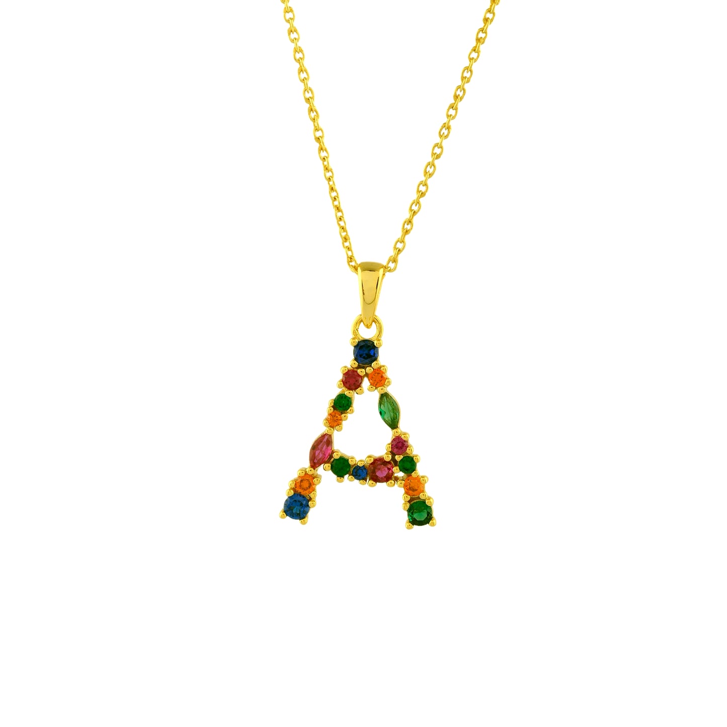 Multistone Alphabet Necklace