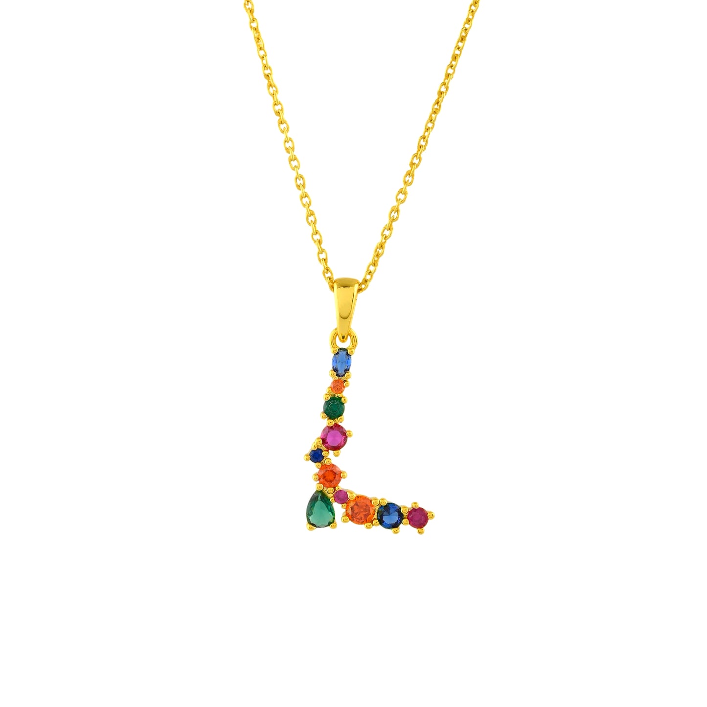 Multistone Alphabet Necklace