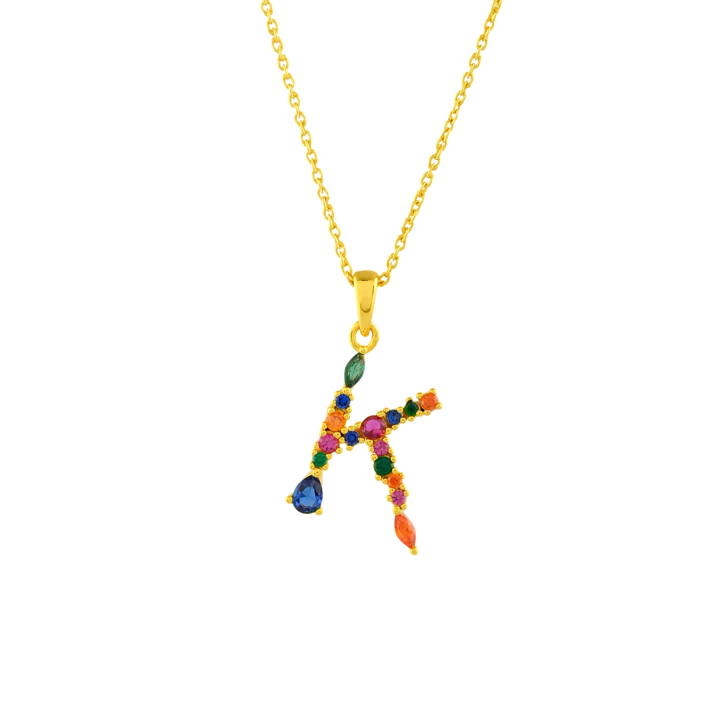 Multistone Alphabet Necklace
