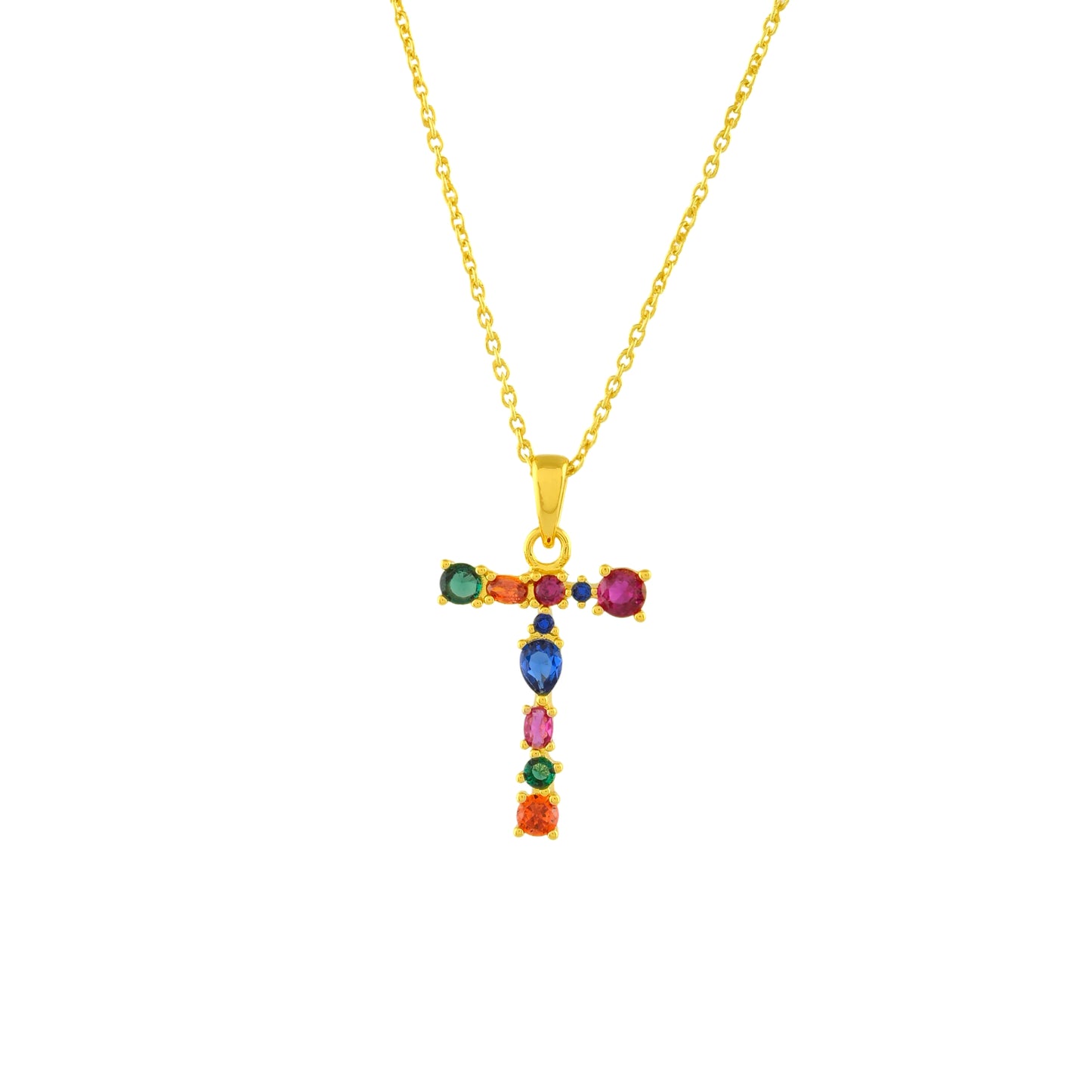 Multistone Alphabet Necklace