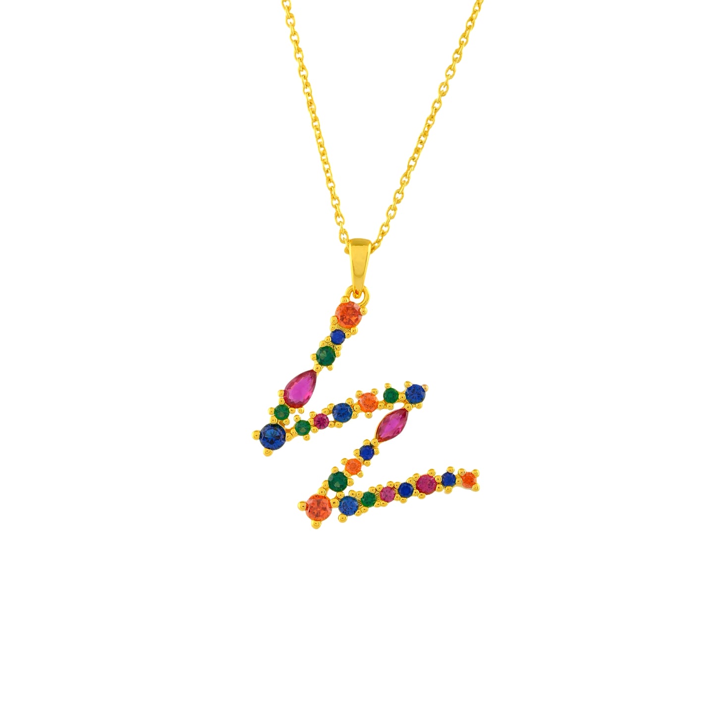 Multistone Alphabet Necklace