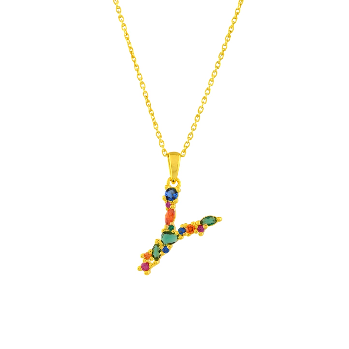 Multistone Alphabet Necklace