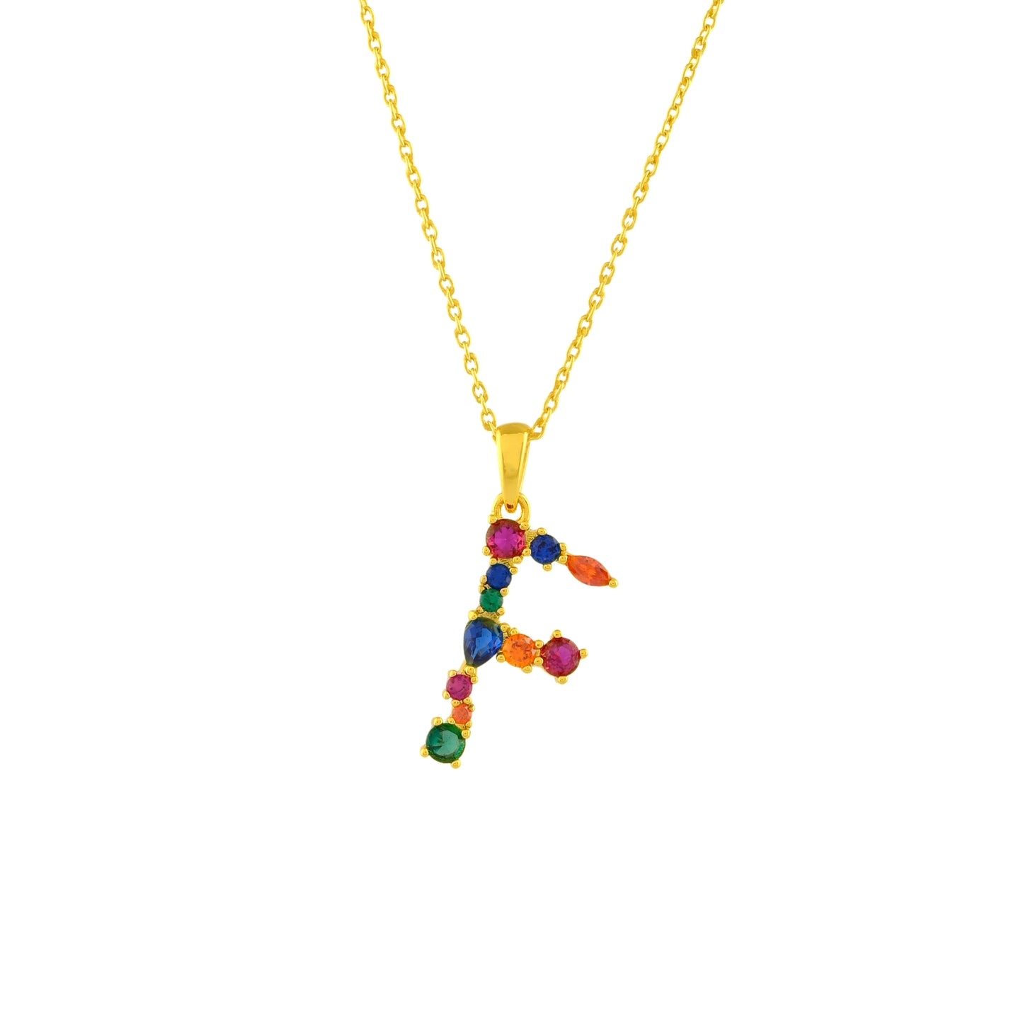 Multistone Alphabet Necklace