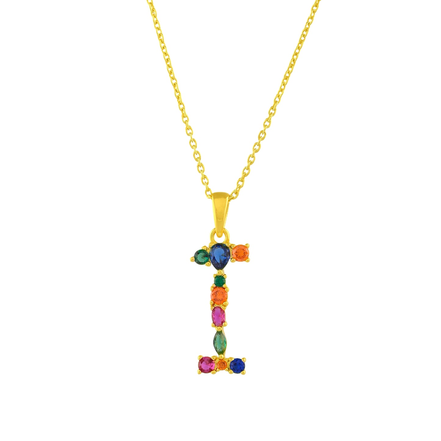 Multistone Alphabet Necklace