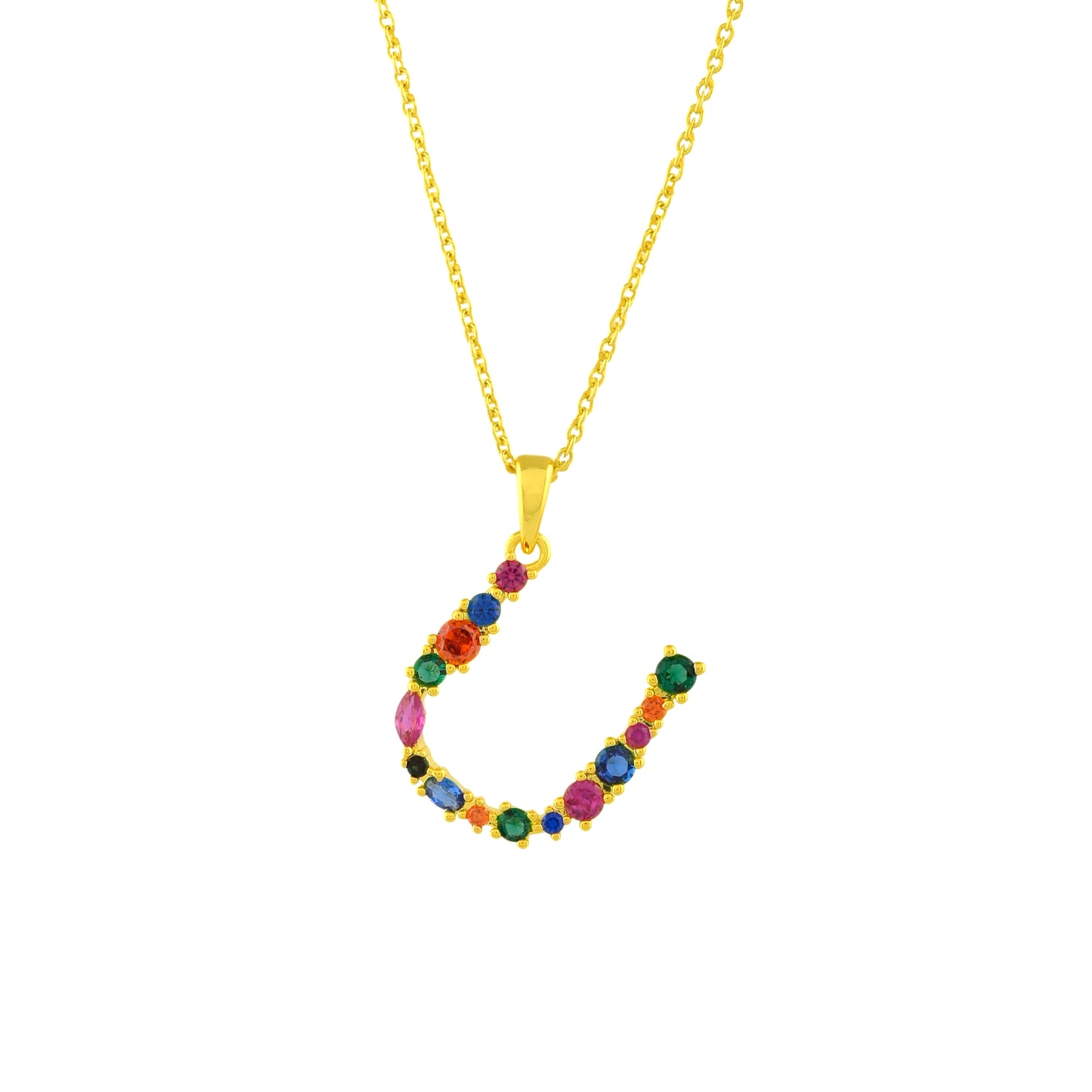 Multistone Alphabet Necklace