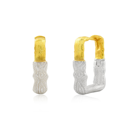 Dusk and Dawn 92.5 Sterling Silver Hoops ( Medium )