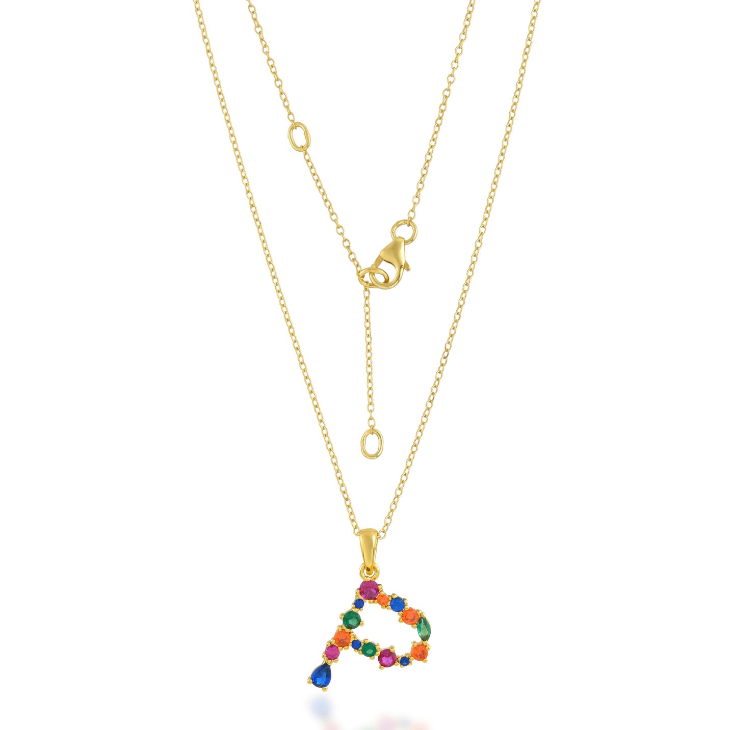 Multistone Alphabet Necklace