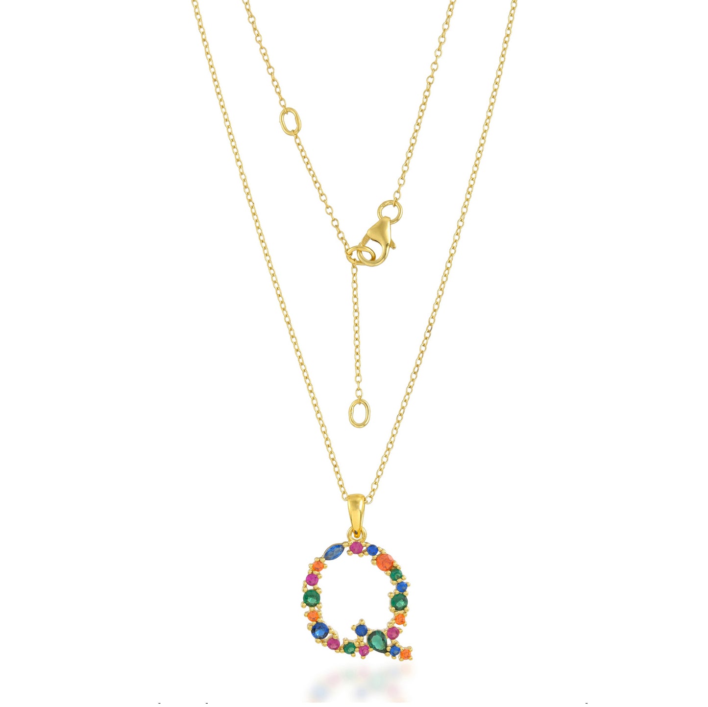 Multistone Alphabet Necklace