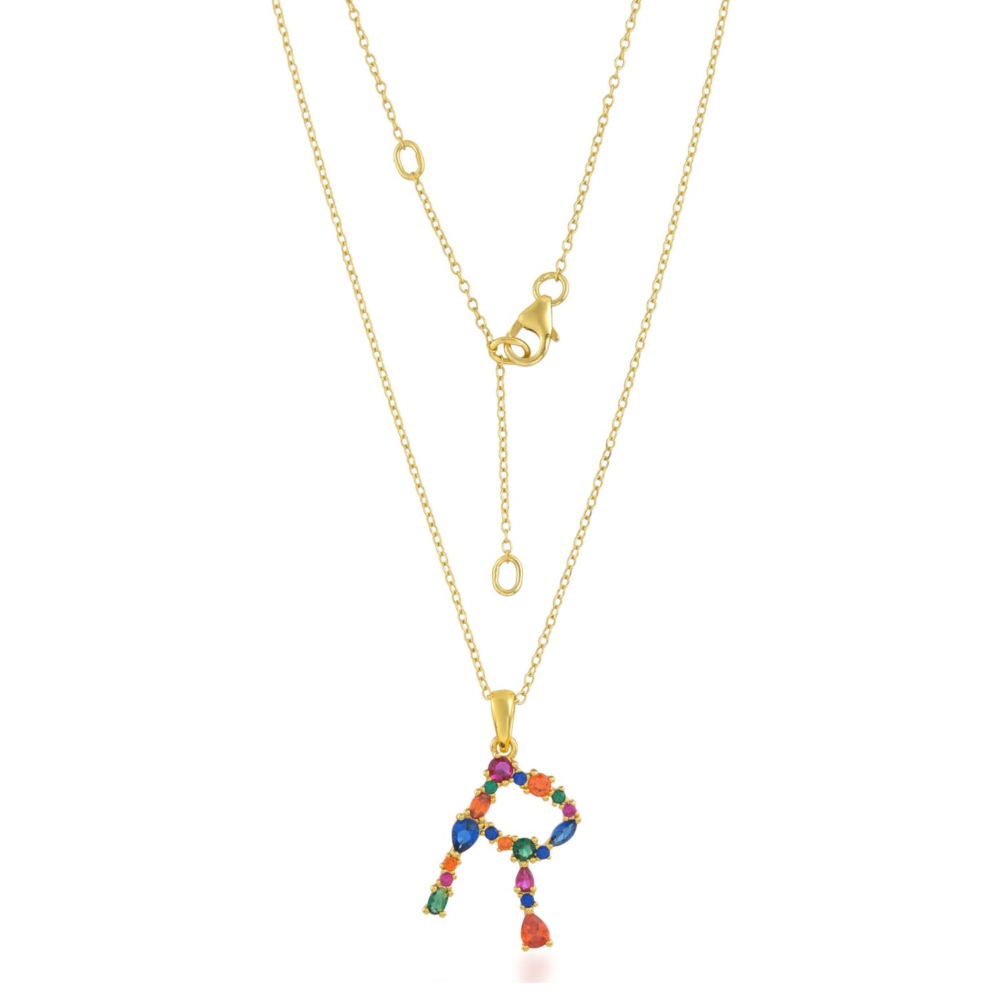 Multistone Alphabet Necklace