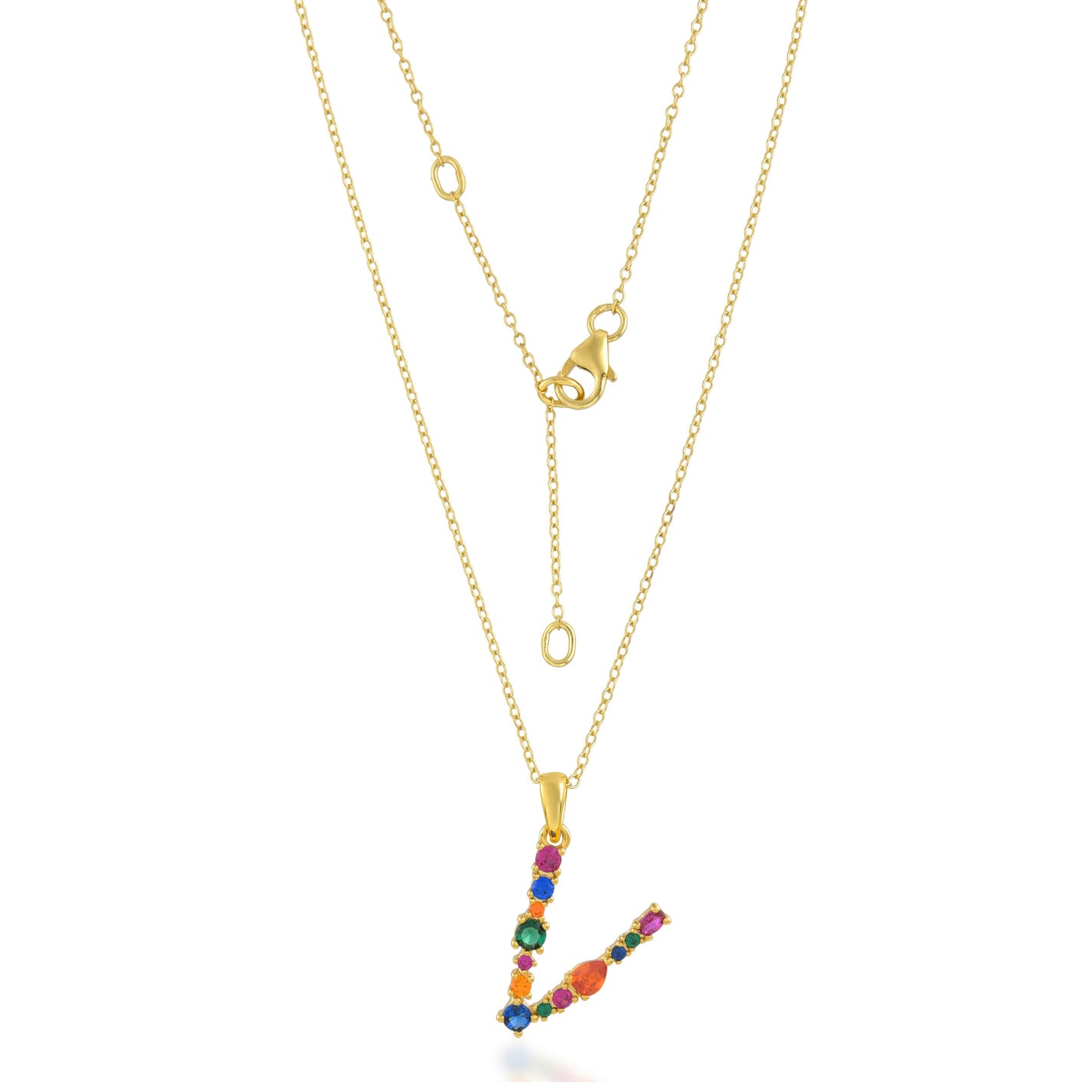 Multistone Alphabet Necklace