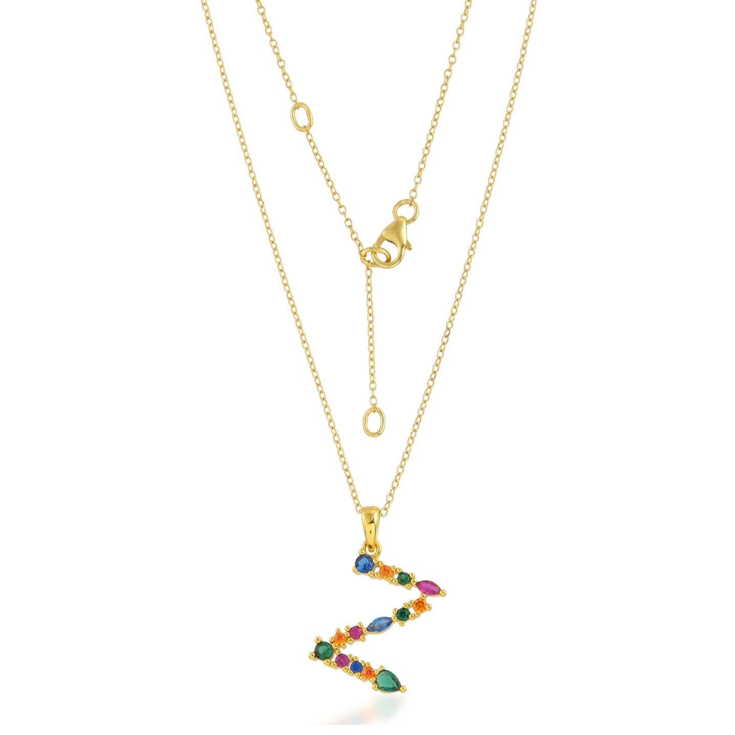 Multistone Alphabet Necklace