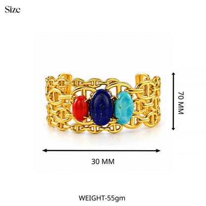 Lapis Coral Turquoise Mesh Bracelet