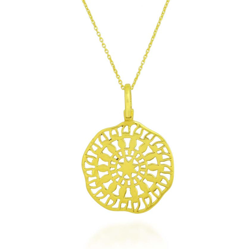 Sacred Symbol Pendant Necklace (Brass 14K Gold Plating)