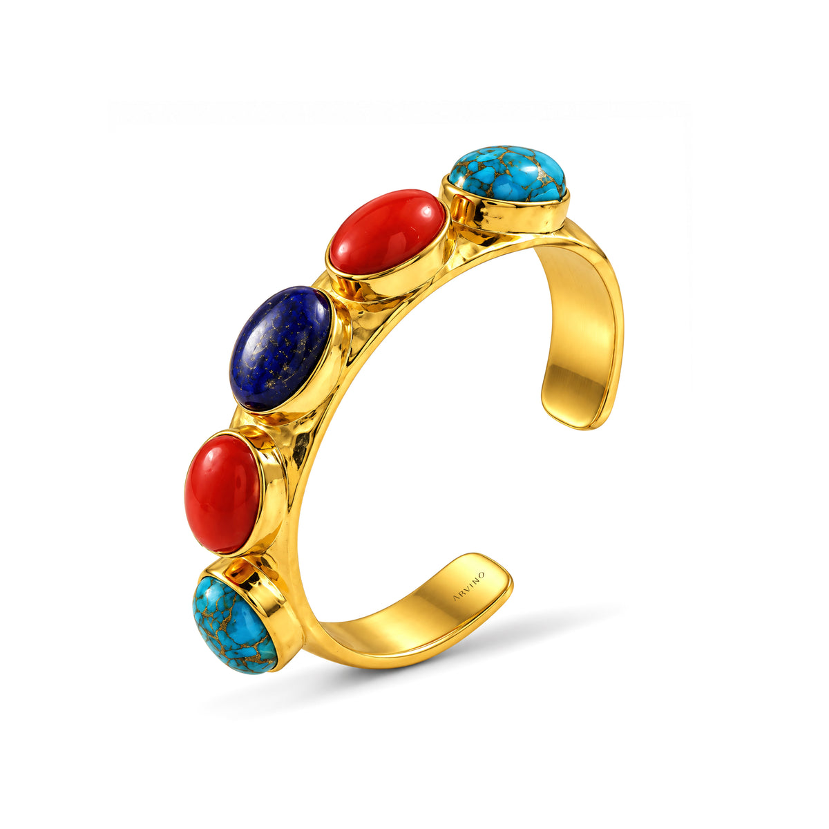 Lapis Coral Turquoise Cuff Bracelet