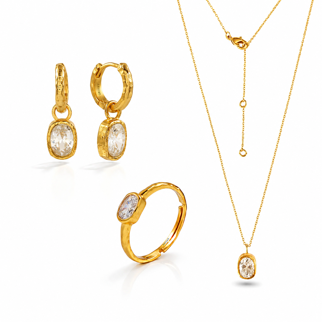 Crystal Drop Set in 92.5 Sterling Silver