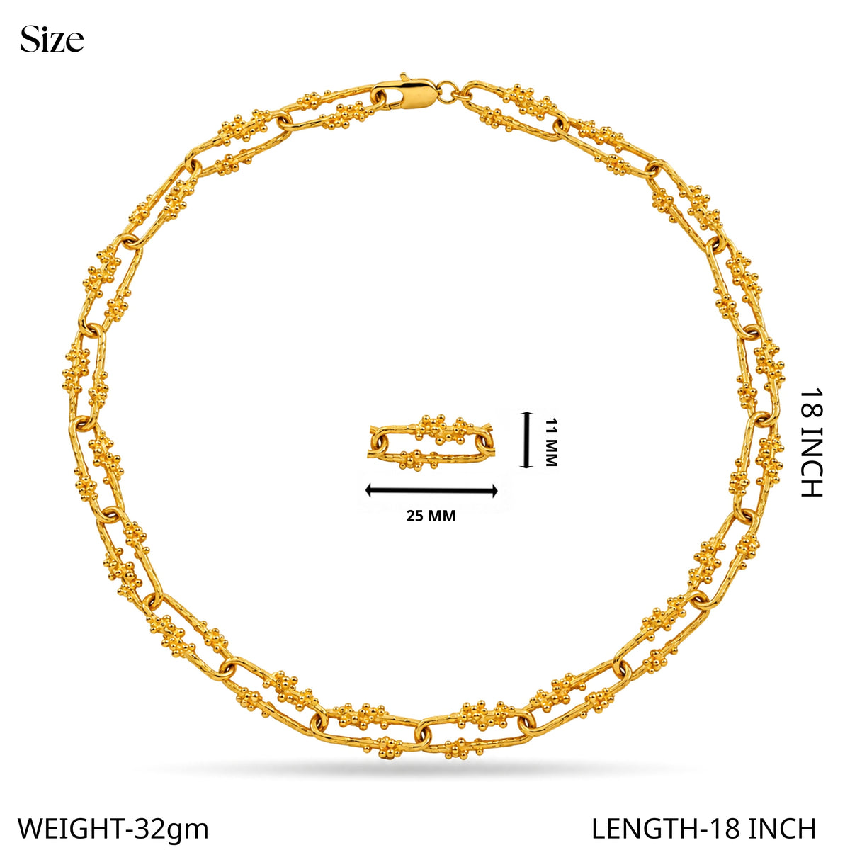 Beaded Double Link Chain Necklace