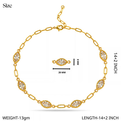 Crystal Marquise Link Chain Necklace