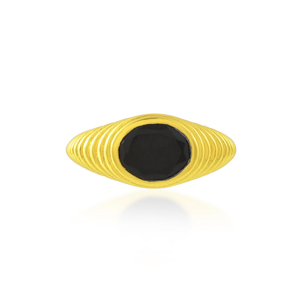 Nave Mount Ring 'Black onyx' (Water Resistance Premium Plating)