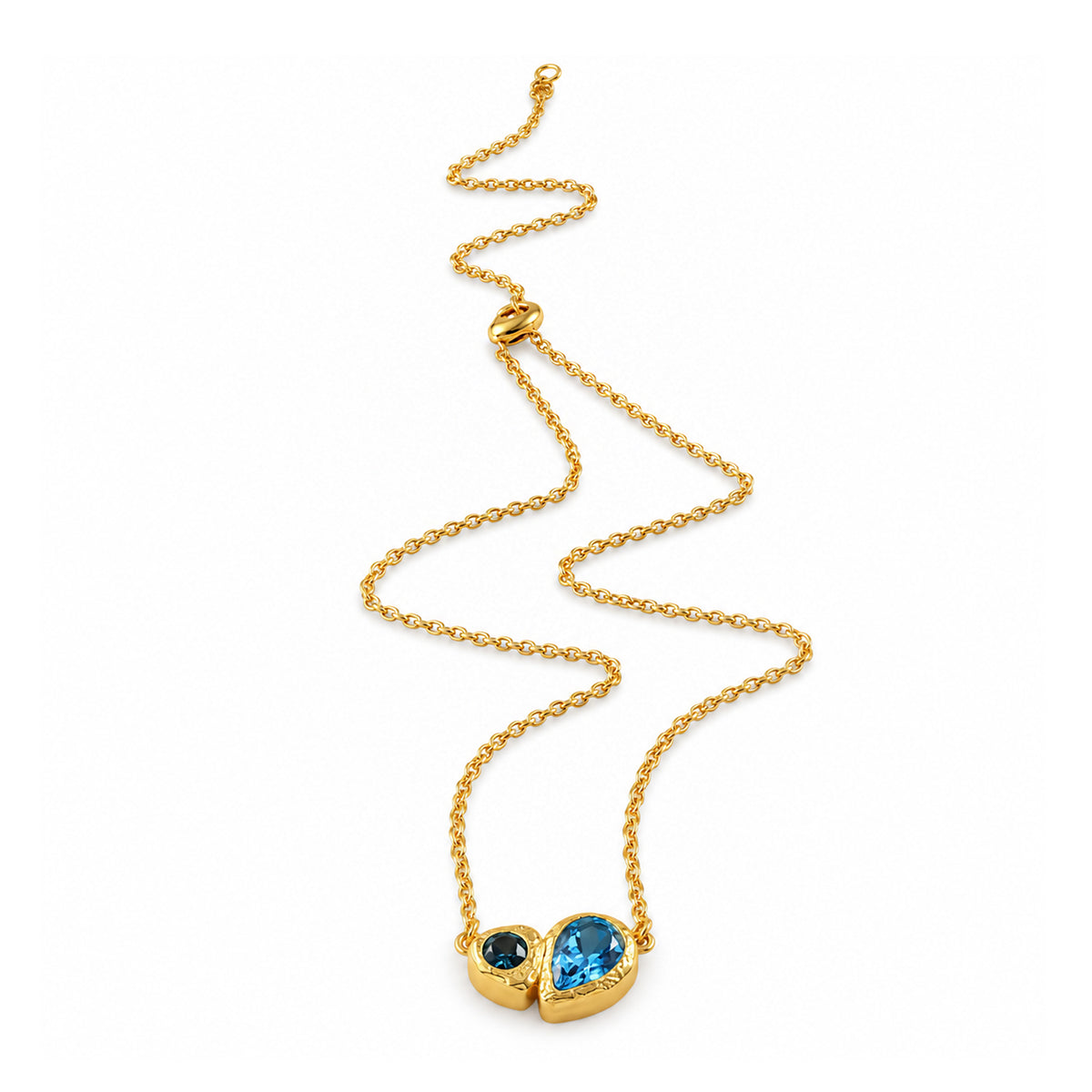 Blue Glass Heart Pendant Necklace