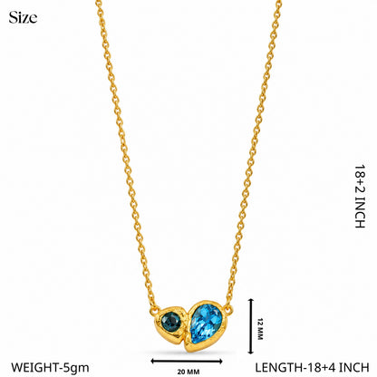 Blue Glass Heart Pendant Necklace