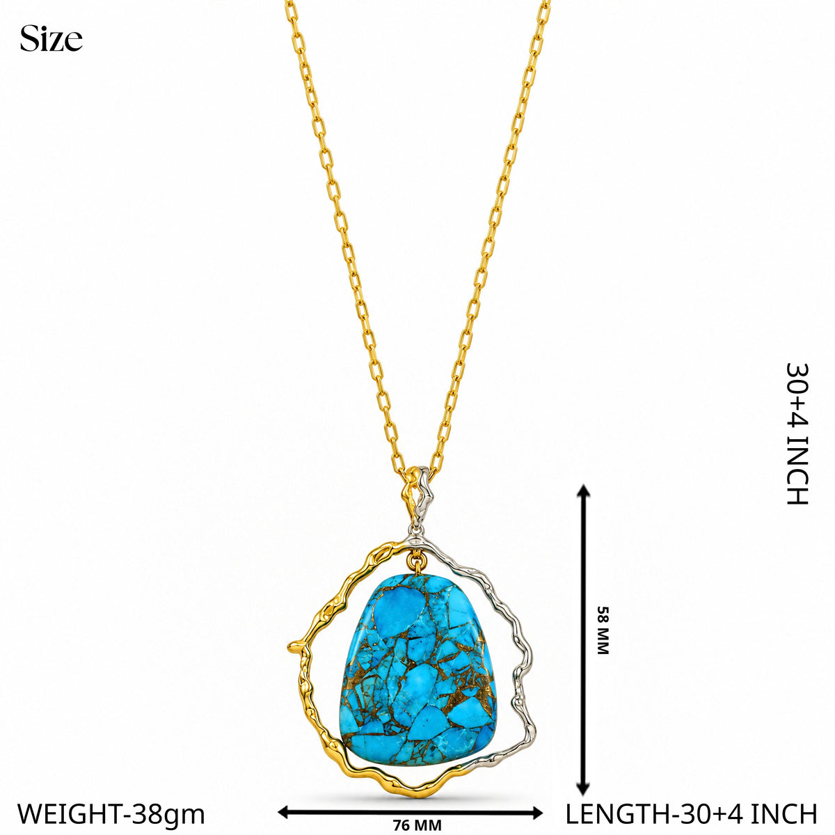 Turquoise Mosaic Pendant Necklace