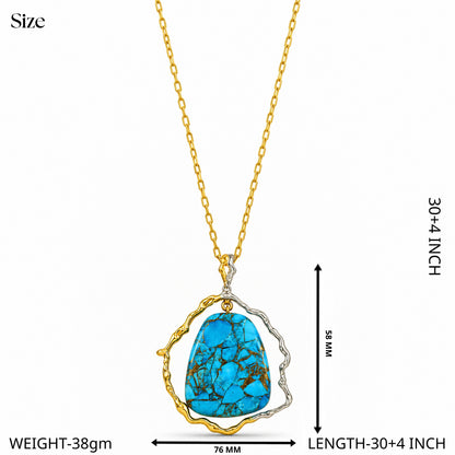 Turquoise Mosaic Pendant Necklace