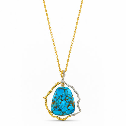Turquoise Mosaic Pendant Necklace