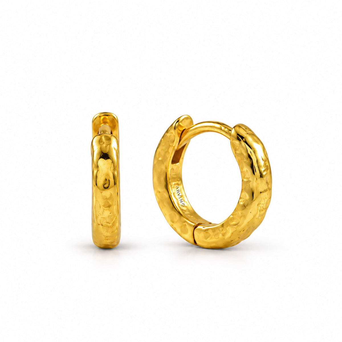 Small Organic Textured Hoop Earrings in 92.5 Sterling Silver
