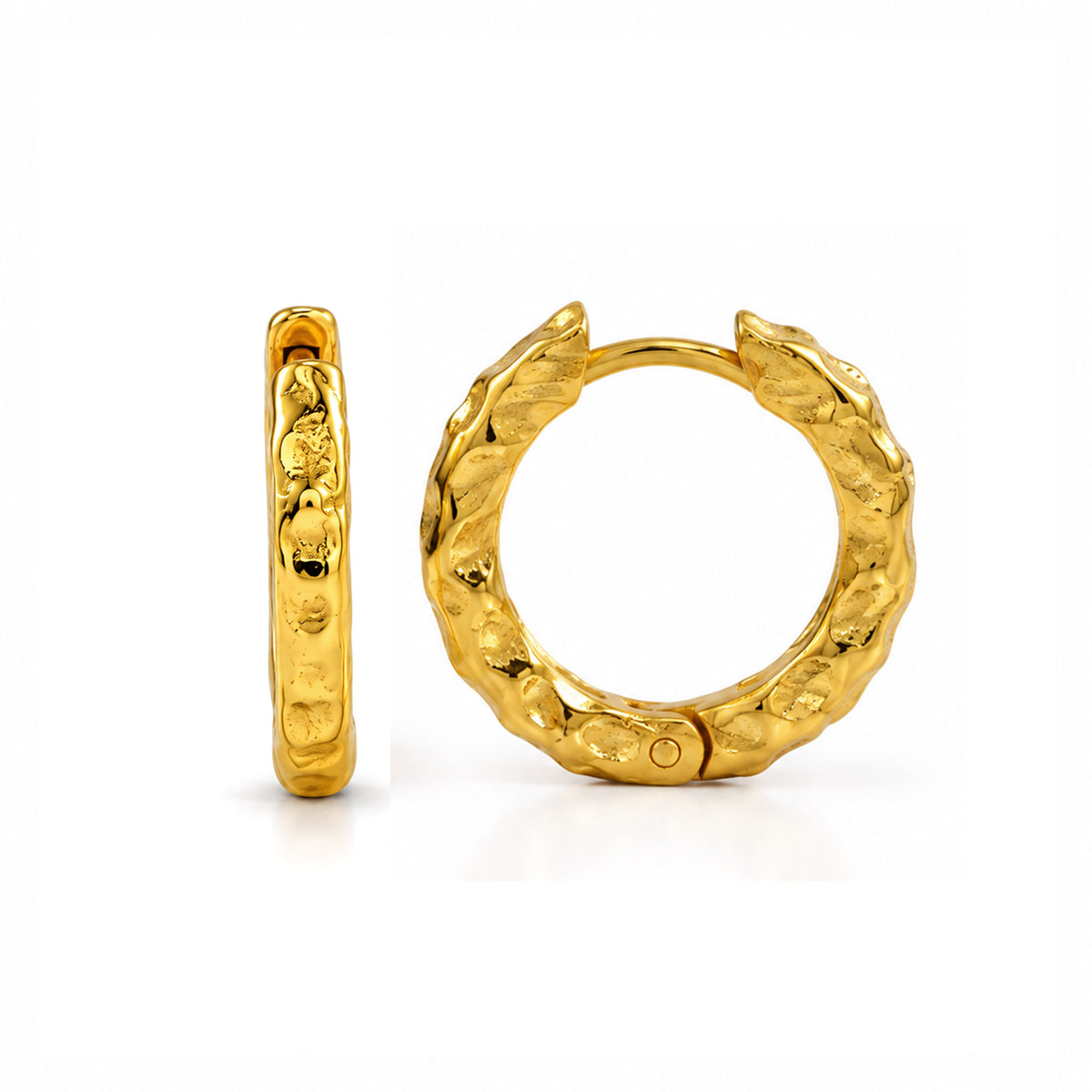 Medium Organic Textured Hoop Earrings in 92.5 Sterling Silver