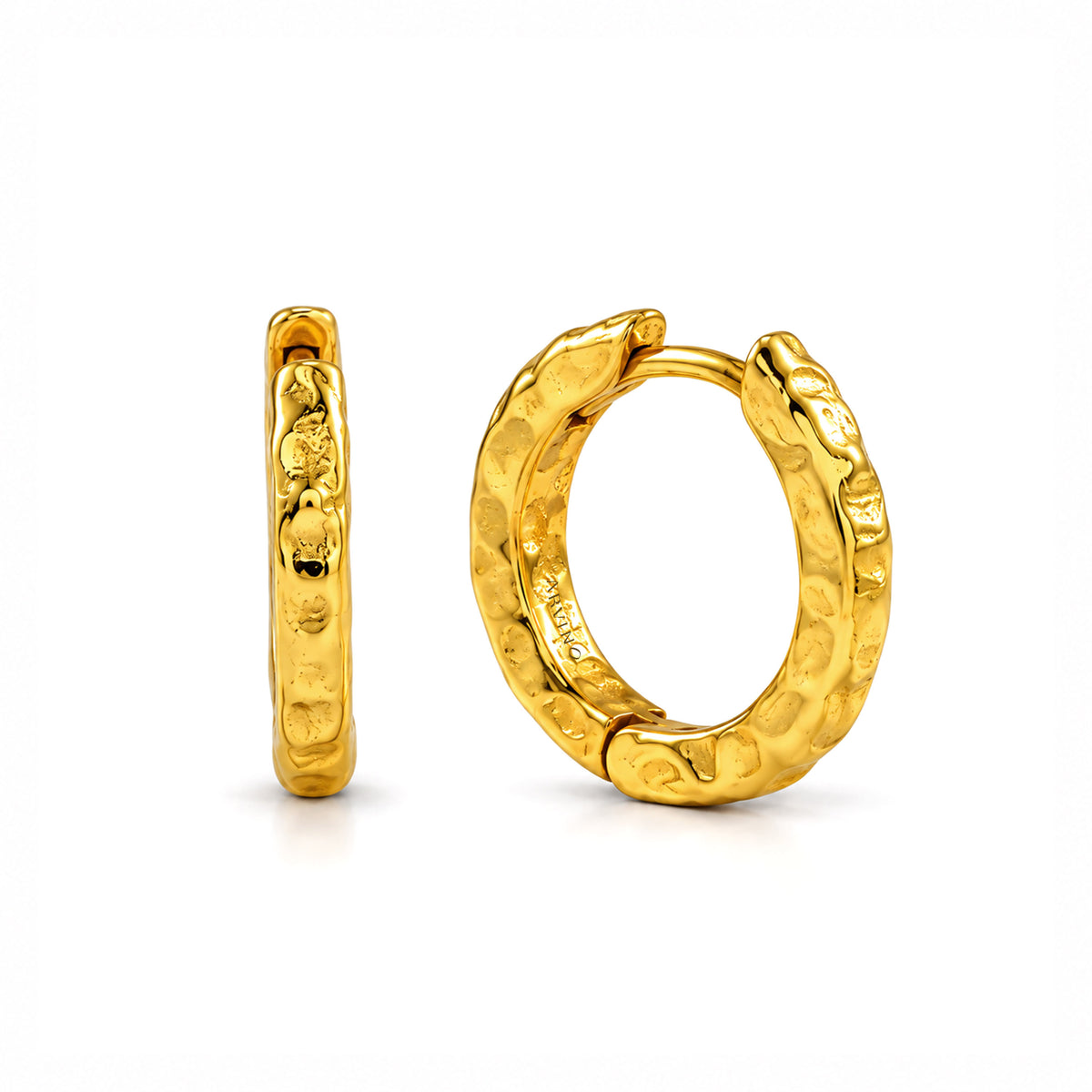 Medium Organic Textured Hoop Earrings in 92.5 Sterling Silver