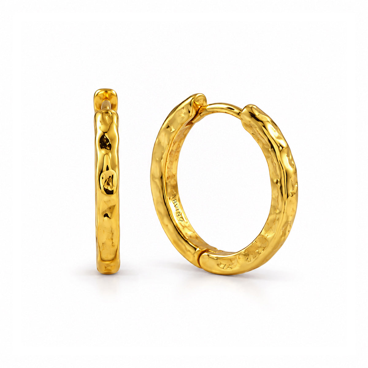 Large Organic Textured Hoop Earrings in 92.5 Sterling Silver