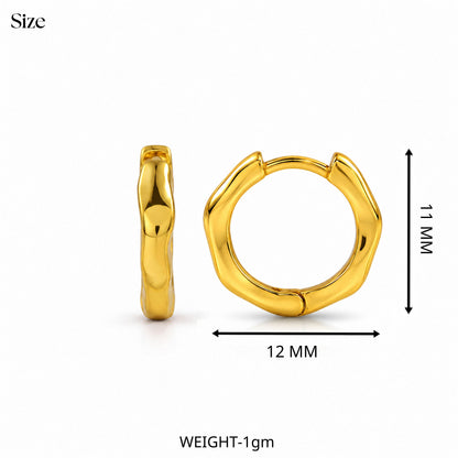 Small Sculpted Rounded Hoop Earrings in 92.5 Sterling Silver