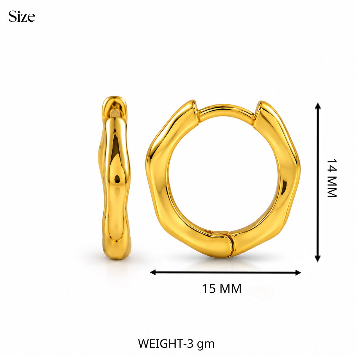 Medium Sculpted Rounded Hoop Earrings in 92.5 Sterling Silver